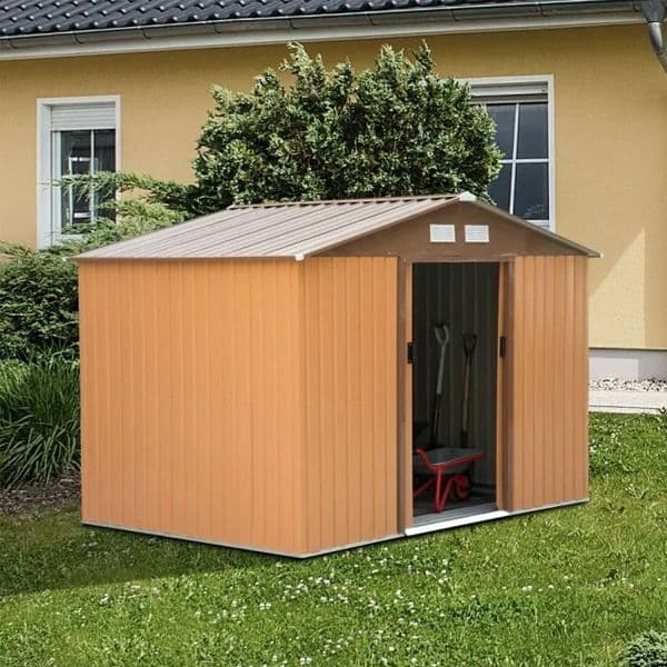 Large or XL Metal Garden Shed Brown