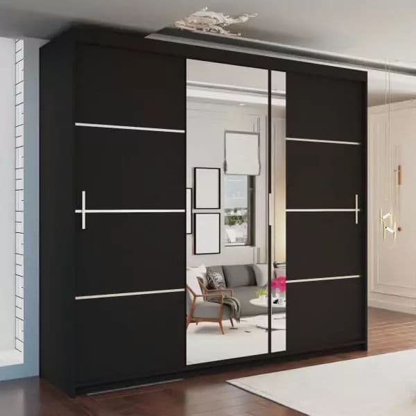 VISION BLACK WARDROBE 250cm