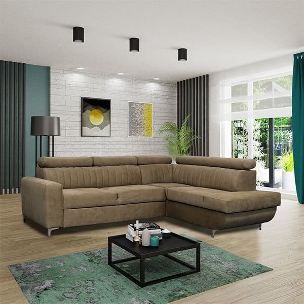 HOUSTON CAMEL CORNER SOFA BED