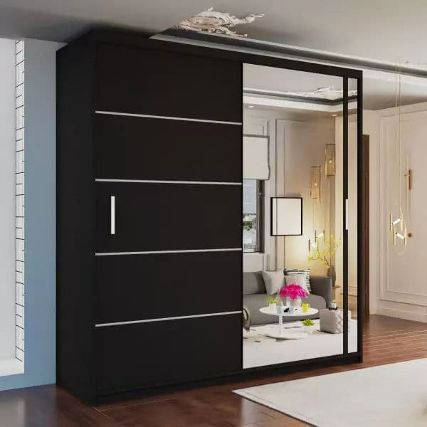 VISION BLACK WARDROBE 120cm/150cm/180cm/203cm