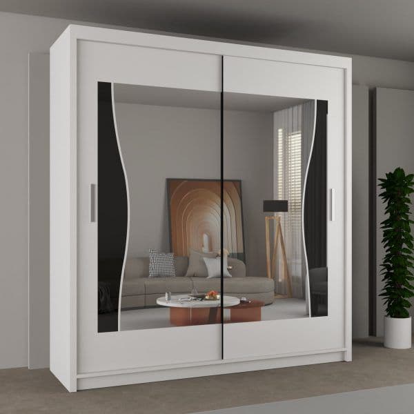 BATUMI WHITE SLIDING WARDROBE 120/150cm/180cm/203cm