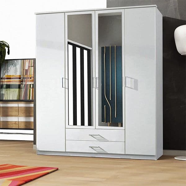 LONDON 4 DOOR WHITE WARDROBE