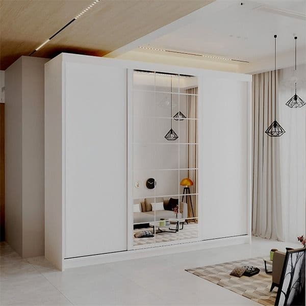 LATVIA WHITE 250CM SLIDING DOORS WARDROBE