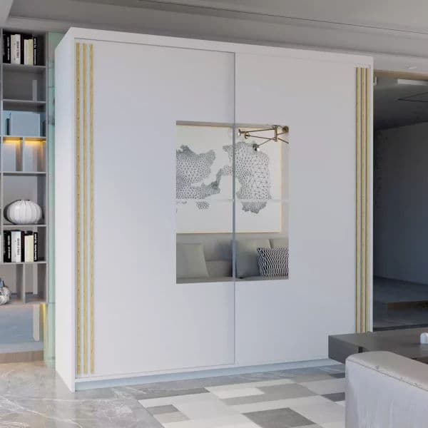 ANDORRA SLIDING WARDROBE WHITE 150cm/203cm