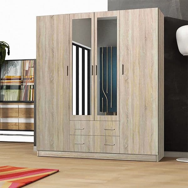LONDON 4 DOOR OAK WARDROBE