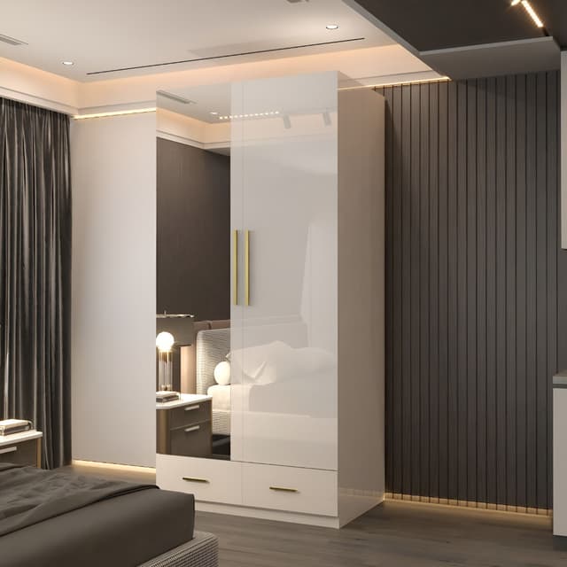 High Gloss 2 Doors Wardrobe
