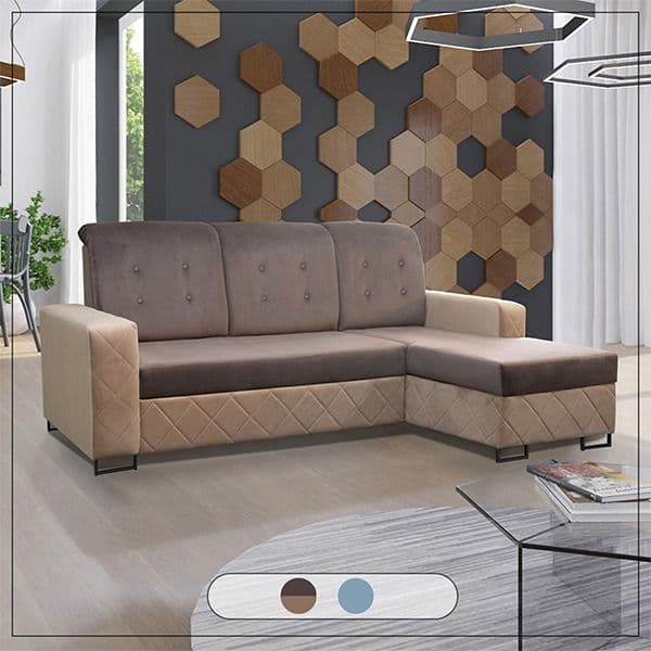 NOVA BEIGE CORNER SOFA BED