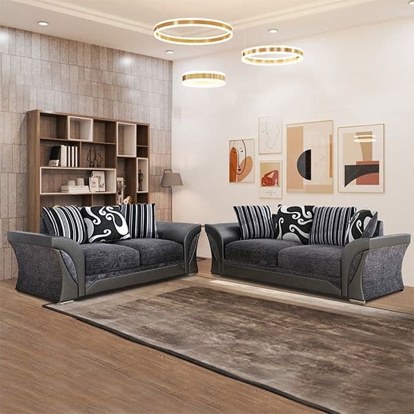 SHANNON 3+2 SOFA BLACK/GREY