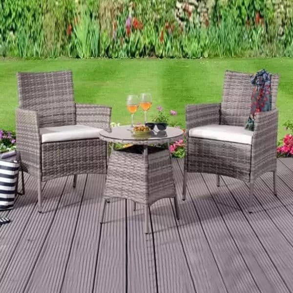 Round 2 – Person 53cm Long Bistro Set with Cushions