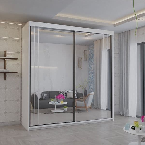 Serbia White Sliding Wardrobe 150cm/200cm