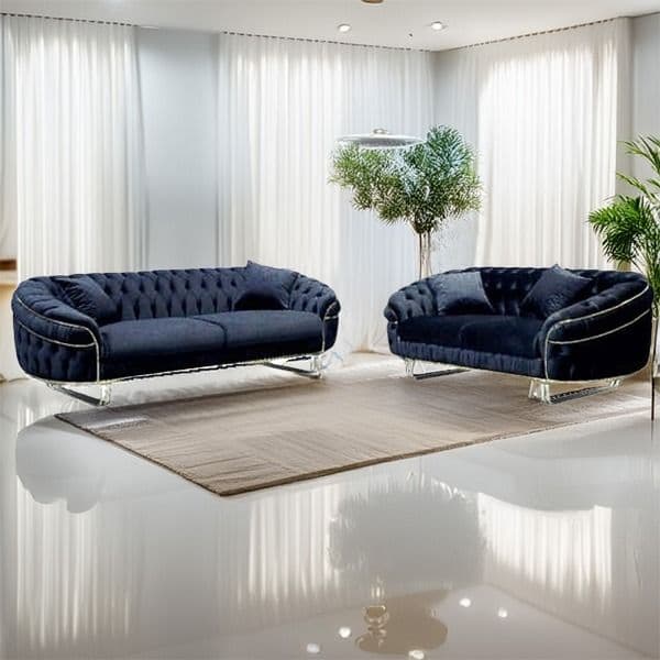 Camden Chesterfield Black 3+2 Sofa Set