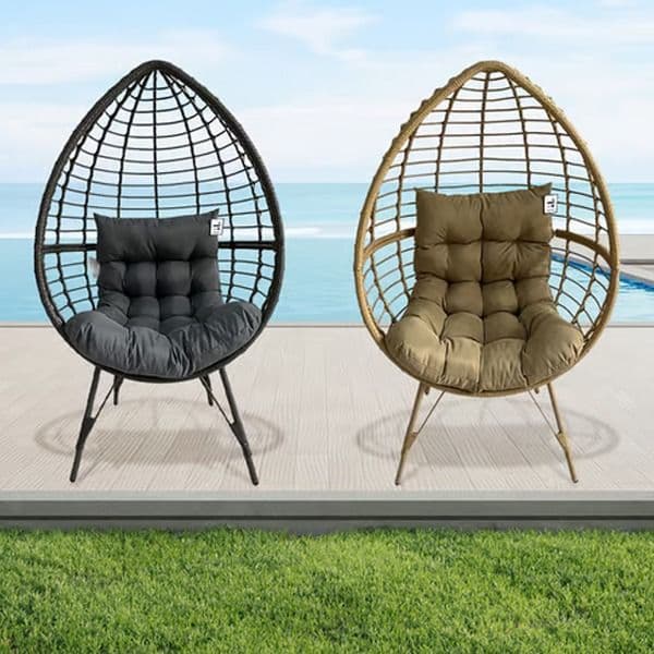 Teardrop Rattan Egg Chair with Cushion
