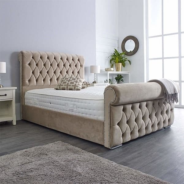 Grace Crush Velvet Single, Double, King Size, Super King Bedroom Bed