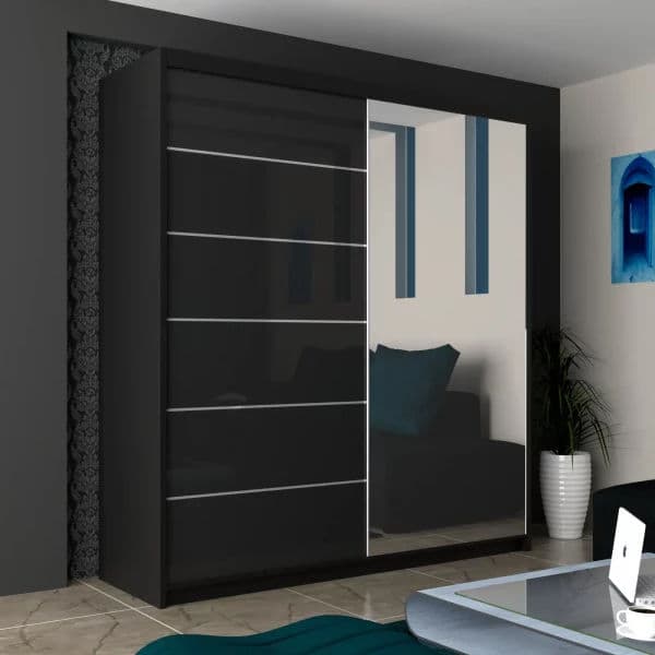 INFINITY BLACK WARDROBE 150cm/180cm/200cm