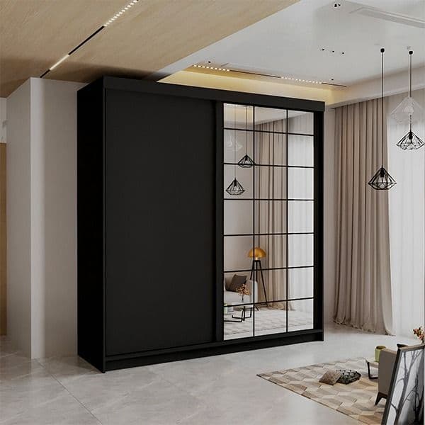 LATVIA VOTAN BLACK SLIDING WARDROBE 200/250cm