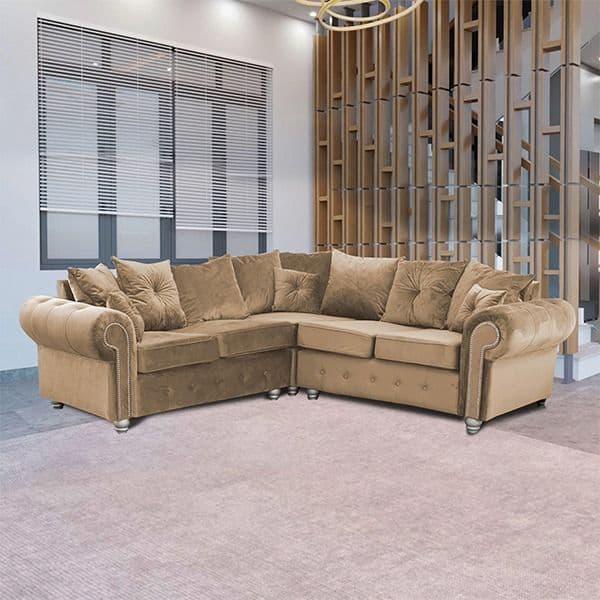 ASHWIN CAMEL BROWN CORNER SOFA