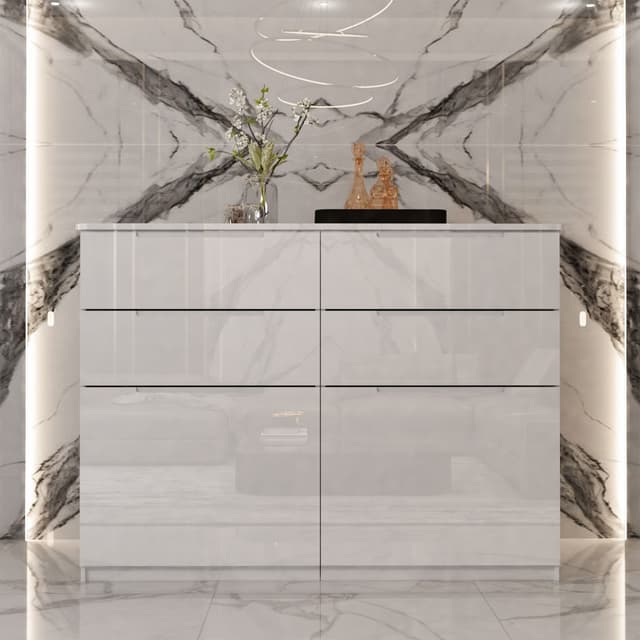 3+3 High Gloss Checter Drawers