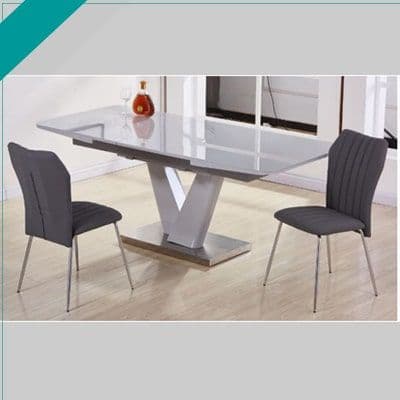 ELIZA GREY TABLE WITH 2 CHAIR