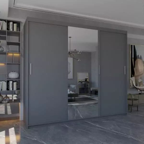 MIAMI GREY WARDROBE 250cm