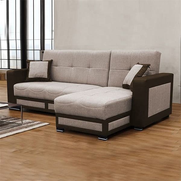 TINA CORNER SOFA BED BROWN