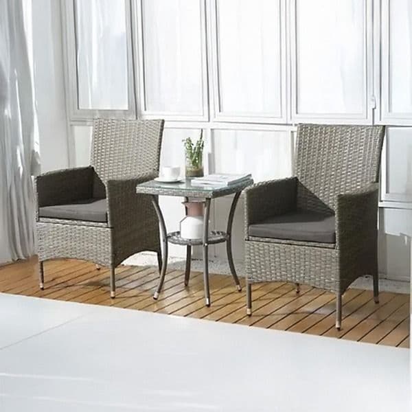 Outsunny 3-Piece Garden Rattan Bistro Set