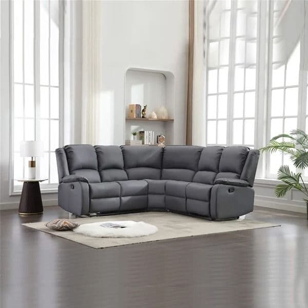 Chicago Pu Recliner Grey Corner Sofa