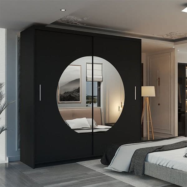 MOON BLACK WARDROBE 150cm/203cm