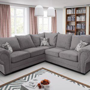 ASHWIN PLUSH VELVET CORNER SOFA | MN Furniture UK
