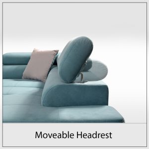 Lido Sky Blue Corner Sofa Headrest