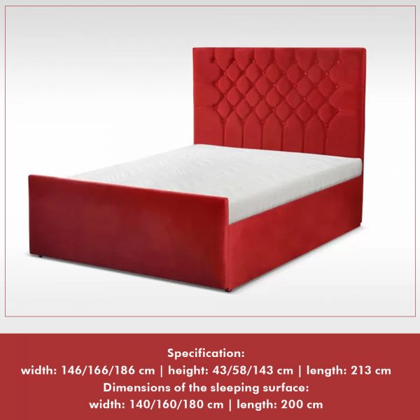MILANO KING SIZE BED DIMENSSION