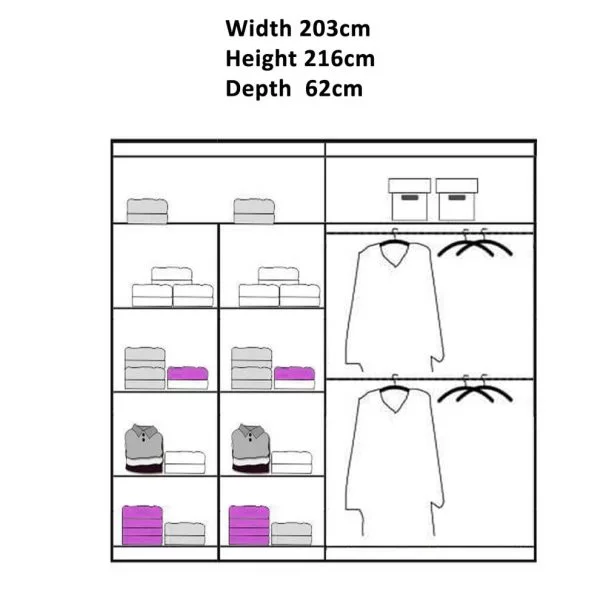 Houston Black Sliding Wardrobe | MN Furniture UK