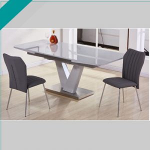 ELIZA GREY TABLE WITH 2 CHAIR