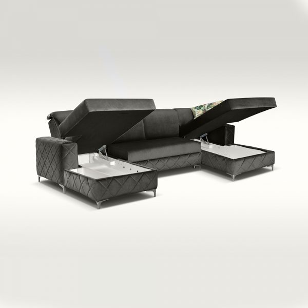 Borys Grey Sofabed storage space
