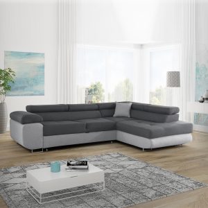 LIDO Grey Corner Sofa Bed