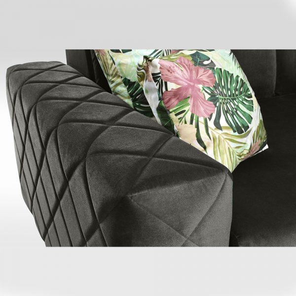 Borys Grey Sofa bed Armrest