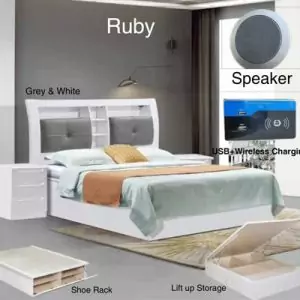RUBY GREY HIGH GLOSS BED