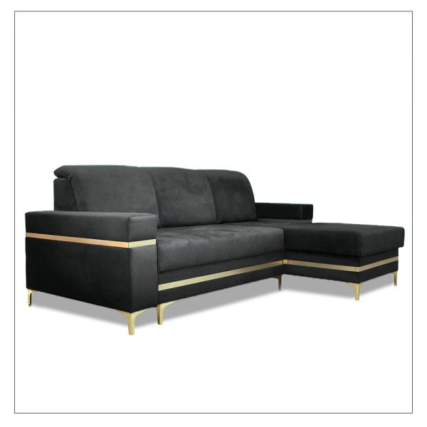 Black Gold Corner Sofa Bed