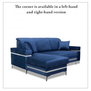 Florence Blue Gold Corner Sofa Bed Left and Right