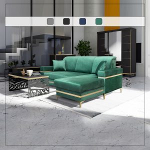 Florence Green Gold Corner Sofa Bed Colorence Variation