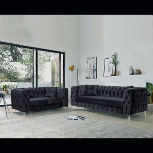 Chicago Black 3+2 Seater Sofa Set