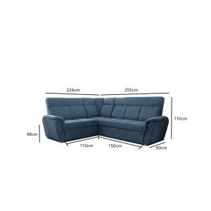 SELLY BLUE LARGE CORNER SOFA DIMENTIONS