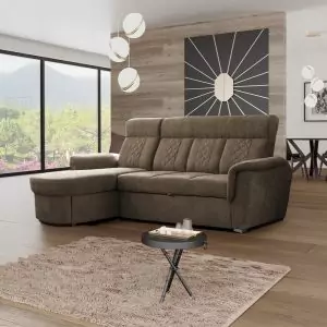 SELLY BROWN SMALL SOFA BED