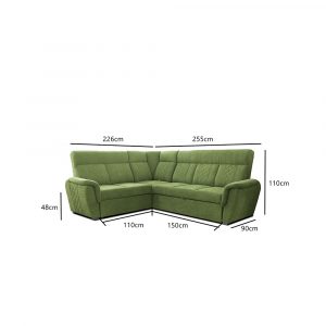 SELLY GREEN LARGE CORNER SOFA DIMENTION