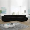 LIDO Black Corner Sofa Bed Large
