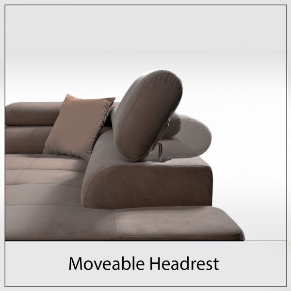 LIDO Brown Corner Sofa Bed moveable head rest
