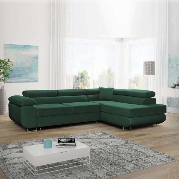 LIDO Green Corner Sofa Bed