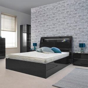 RUGBY BLACK HIGH GLOSS BED