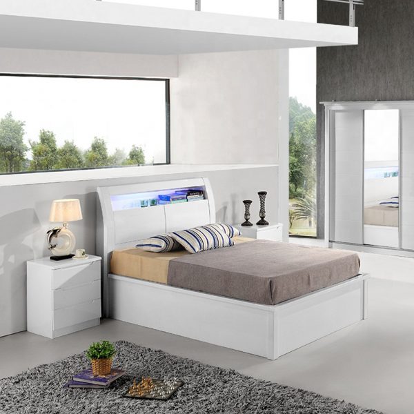 RUGBY WHITE HIGH GLOSS BED