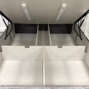 RUGBY WHITE HIGH GLOSS BED STORAGE SPACE