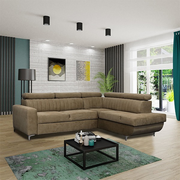 HOUSTON CAMEL CORNER SOFA BED